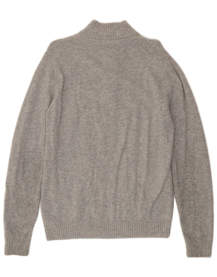Crew Clothing Ανδρικό πουλόβερ με λαιμόκοψη με φερμουάρ Μεγάλο γκρι μαλλί αρνιού
