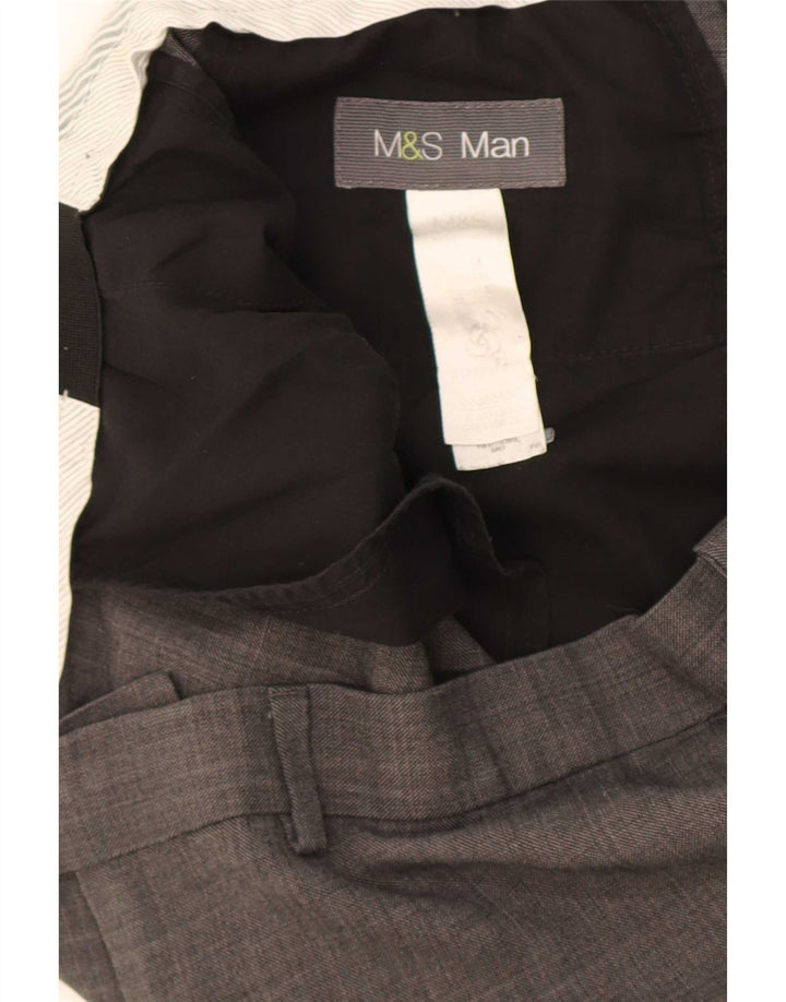 Marks & Spencer Ανδρικό ίσιο παντελόνι W38 L27 Γκρι Πολυεστέρας