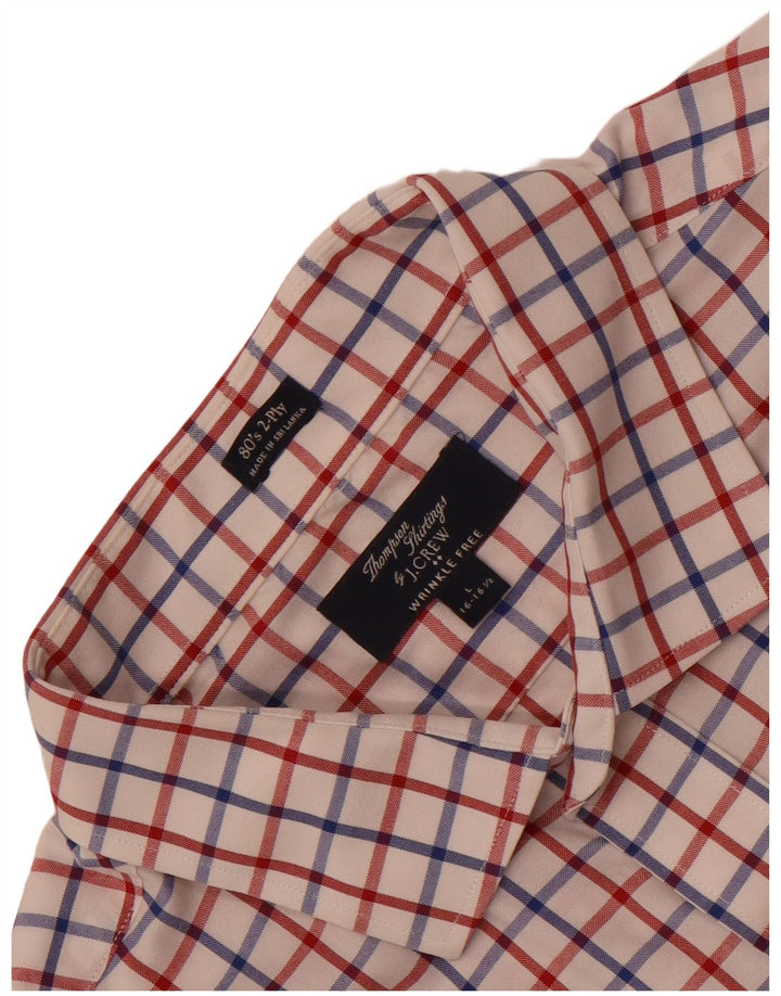 J. Crew Ανδρικό πουκάμισο Thompson μέγεθος 16 16 1/2 Large White Check