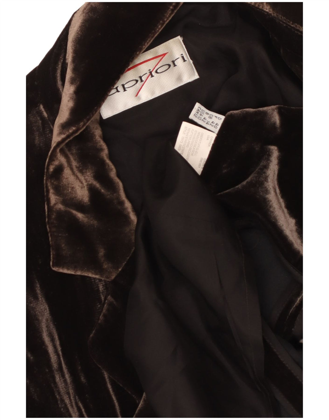 APRIORI Γυναικείο μπλέιζερ με 3 κουμπιά UK 14 Μεγάλο Καφέ Μεταξωτό