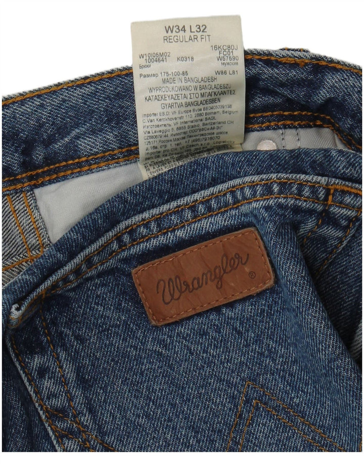 Ανδρικό τζιν ίσιο Wrangler Regular Fit W34 L32 Μπλε βαμβακερό