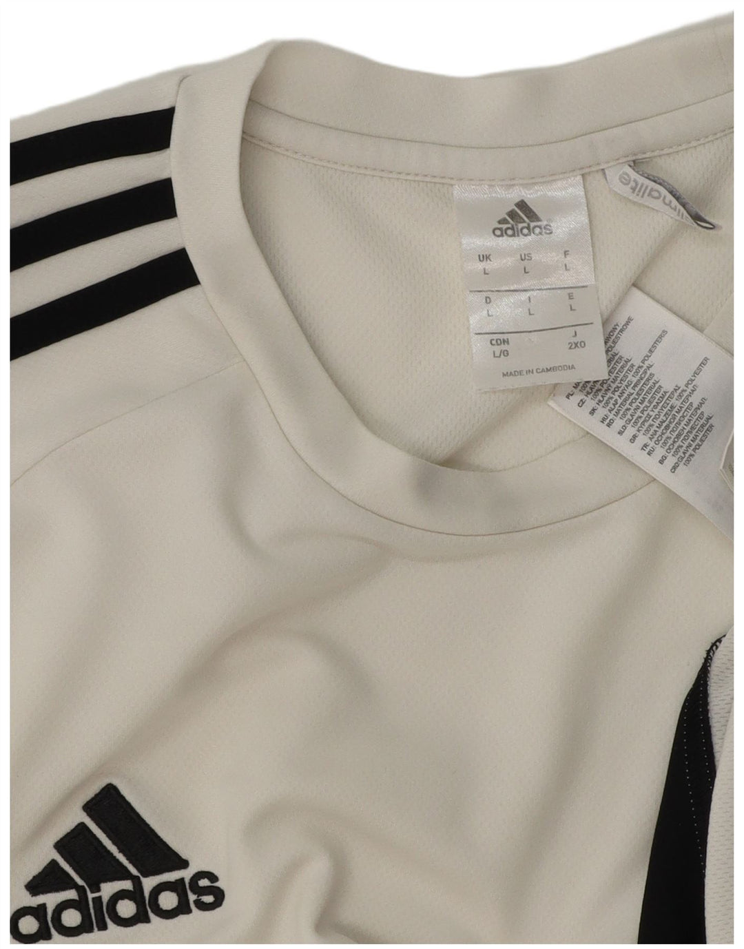 Adidas Ανδρικό T-Shirt Climalite Top Large White Colourblock Πολυεστέρας