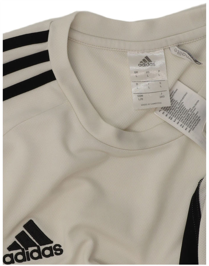 Adidas Ανδρικό T-Shirt Climalite Top Large White Colourblock Πολυεστέρας
