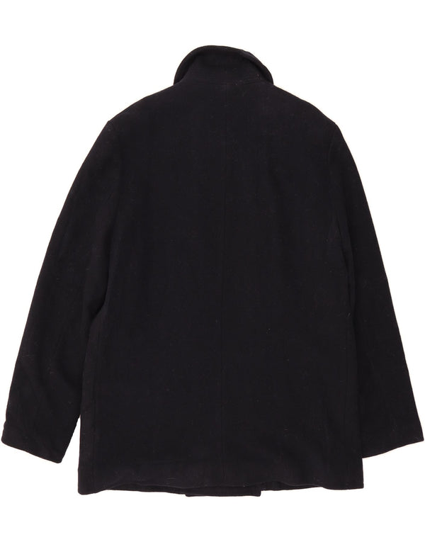 J. CREW Ανδρικό παλτό μπιζελιού UK 42 XL Navy Blue Wool