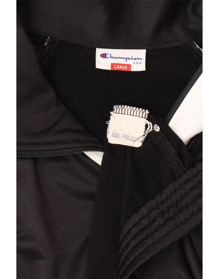 Ανδρική αθλητική φόρμα γραφικών CHAMPION Top Jacket Large Black Colourblock
