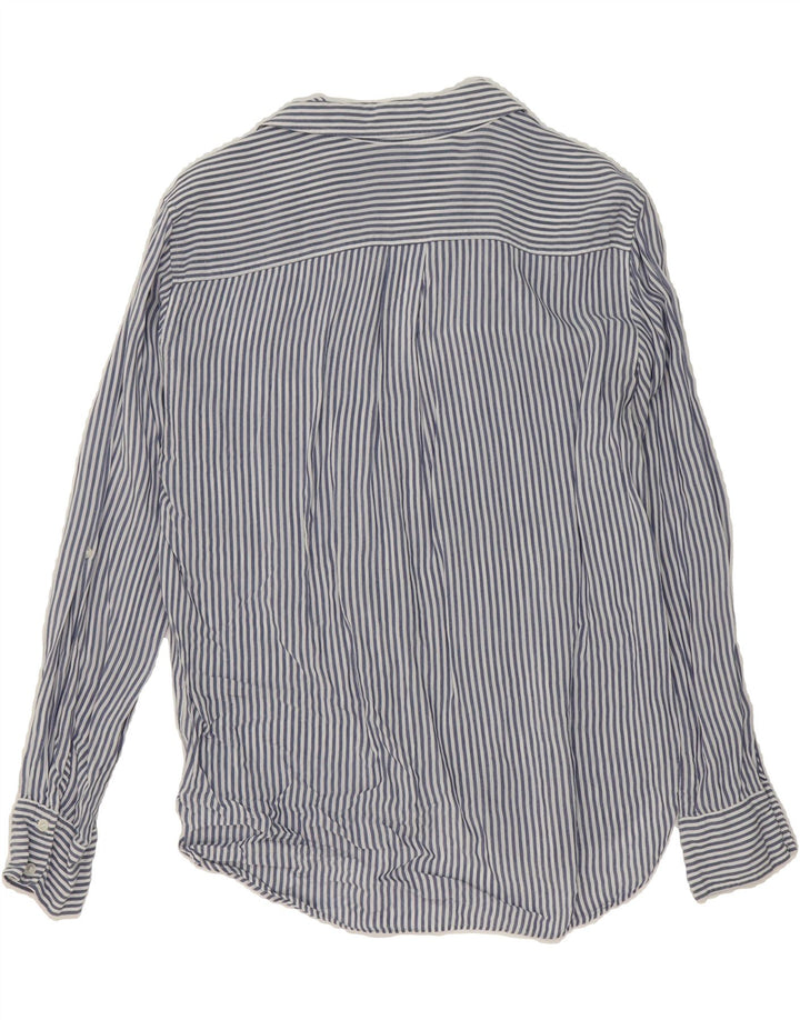 ZARA Womens Oversized Shirt UK 6 XS Blue Striped Viscose Vintage Zara and Second-Hand Zara from Messina Hembry 