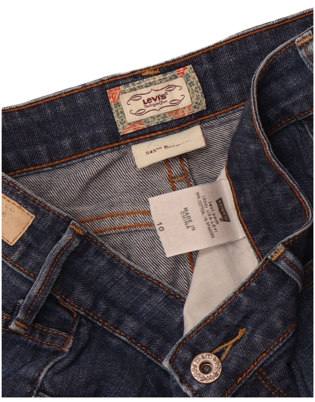 Levi's Womens 545 Bermuda τζιν σορτς US 10 Large W34 Μπλε βαμβακερό