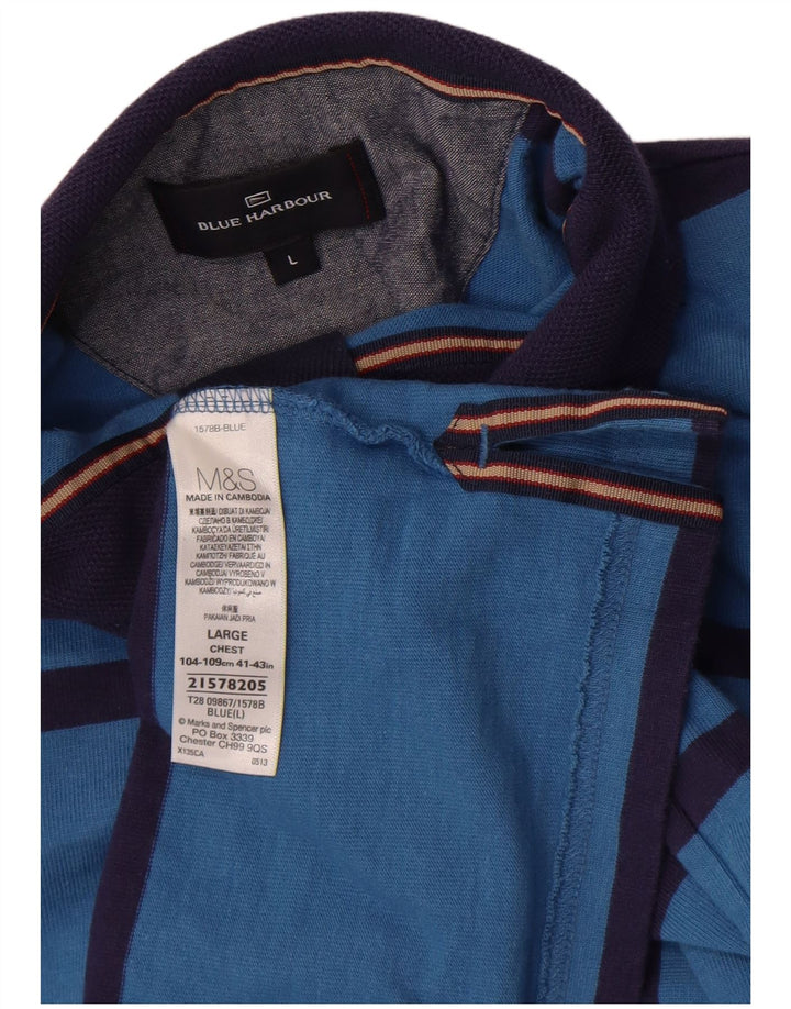 Marks & Spencer Ανδρικό Φούτερ Μπλε Χάρμπορ Jumper Μεγάλο Μπλε Ριγέ