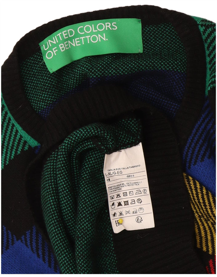 Γυναικείο πουλόβερ Benetton Crew Neck Jumper UK 16 Μεγάλη πολύχρωμη επιταγή