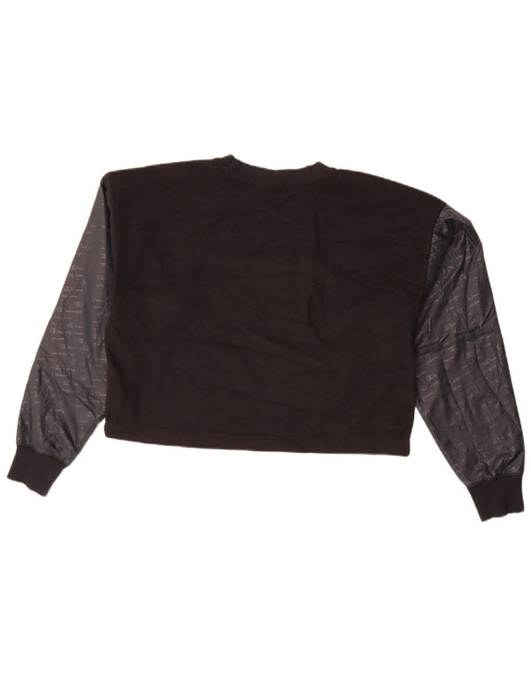 Champion Womens Crop Graphic Φούτερ Jumper UK 16 Large Black