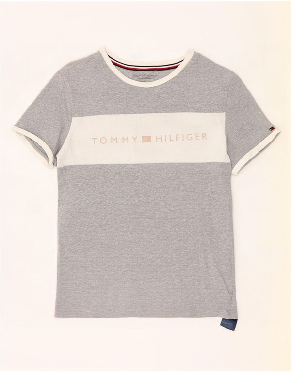 Ανδρικό γραφικό μπλουζάκι Tommy Hilfiger Top Small Grey Colourblock Βαμβακερό
