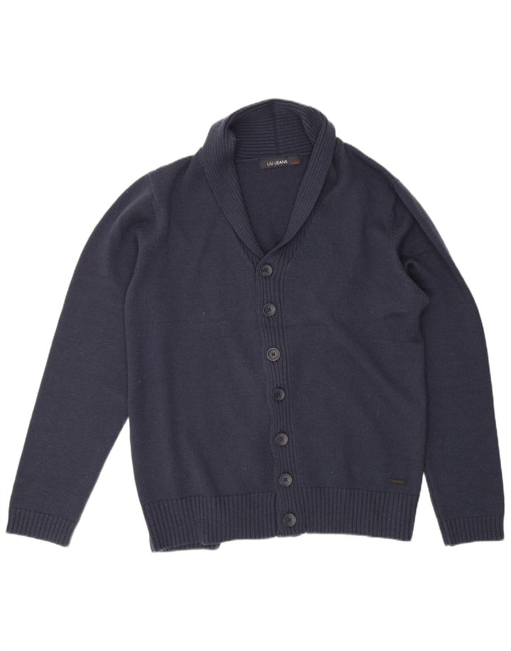Ανδρικό πουλόβερ LIU JO Ζακέτα XL Μαλλί Navy Blue