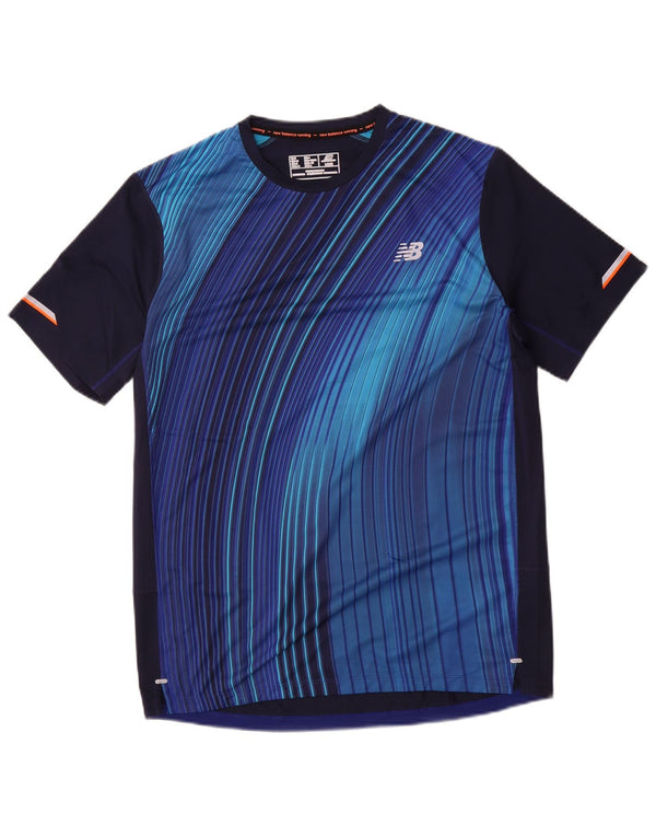 Ανδρικό T-Shirt New Balance Top Large Navy Blue Pinstripe