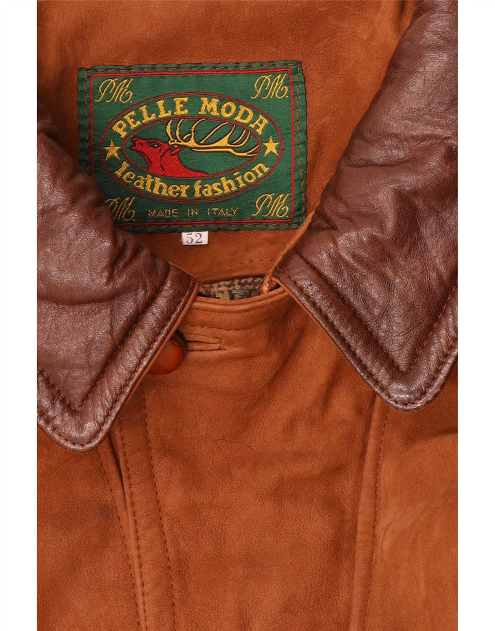 Pelle Moda Ανδρικό Δερμάτινο Μπουφάν IT 52 XL Καφέ
