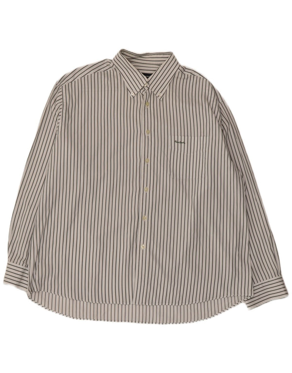 Pierre Cardin Mens Shirt XL White Striped
