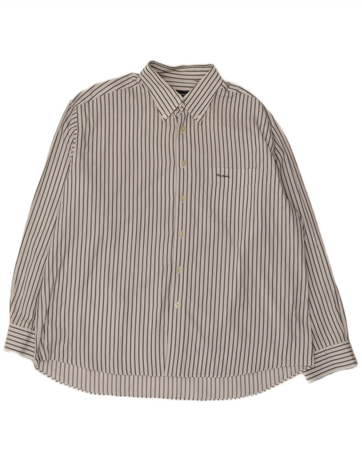 Ανδρικό πουκάμισο Pierre Cardin XL Λευκό ριγέ