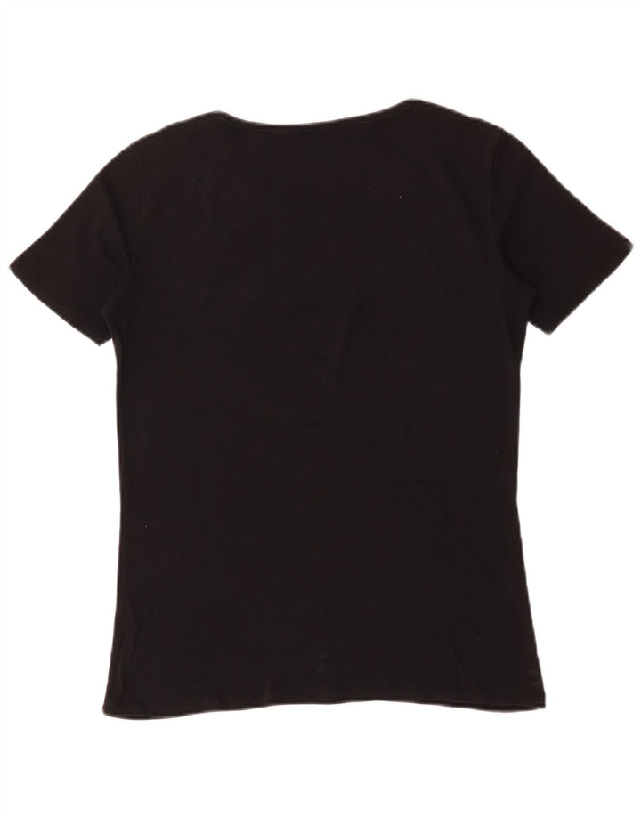 Max & Co. Γυναικείο γραφικό T-Shirt Top UK 14 Large Black
