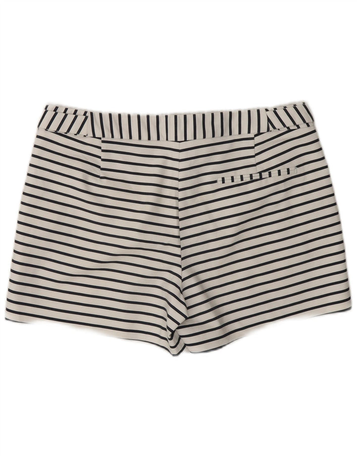 Zara Γυναικείο Casual Σορτς Medium W28 Λευκό ριγέ βαμβακερό