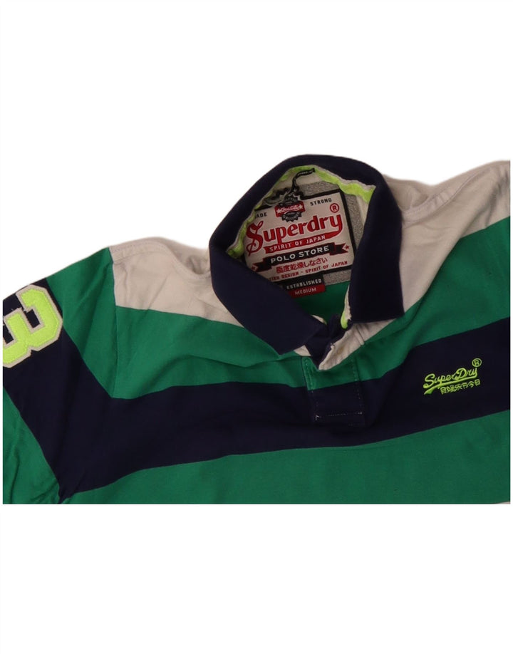 Ανδρικό γραφικό μπλουζάκι πόλο SUPERDRY Μεσαίο πολύχρωμο βαμβακερό ριγέ