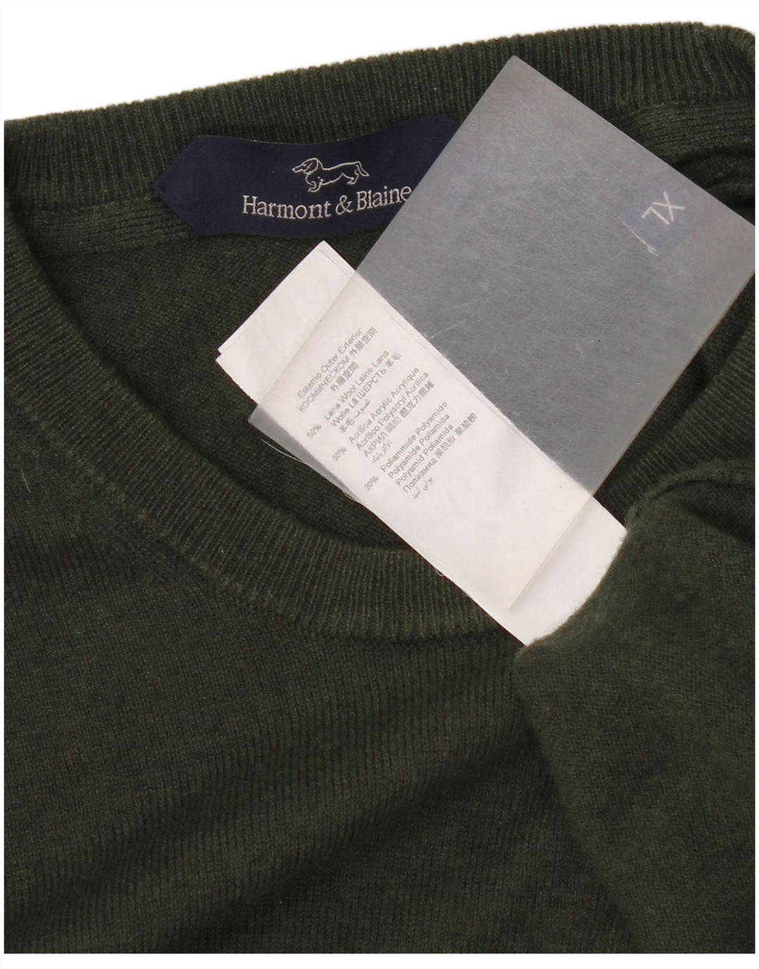 Ανδρικό πουλόβερ Harmont & Blaine Crew Neck Jumper XL Green Wool