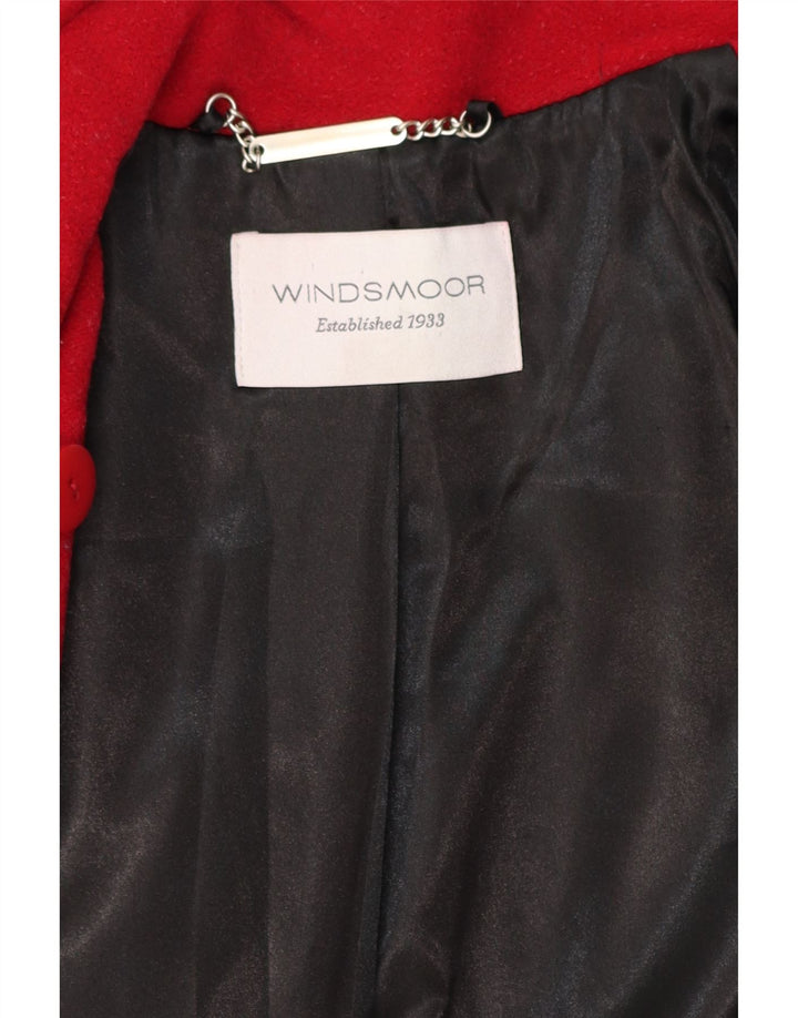 WINDSMOOR Womens Double Breasted Coat UK 12 Medium  Red Wool Vintage Windsmoor and Second-Hand Windsmoor from Messina Hembry 