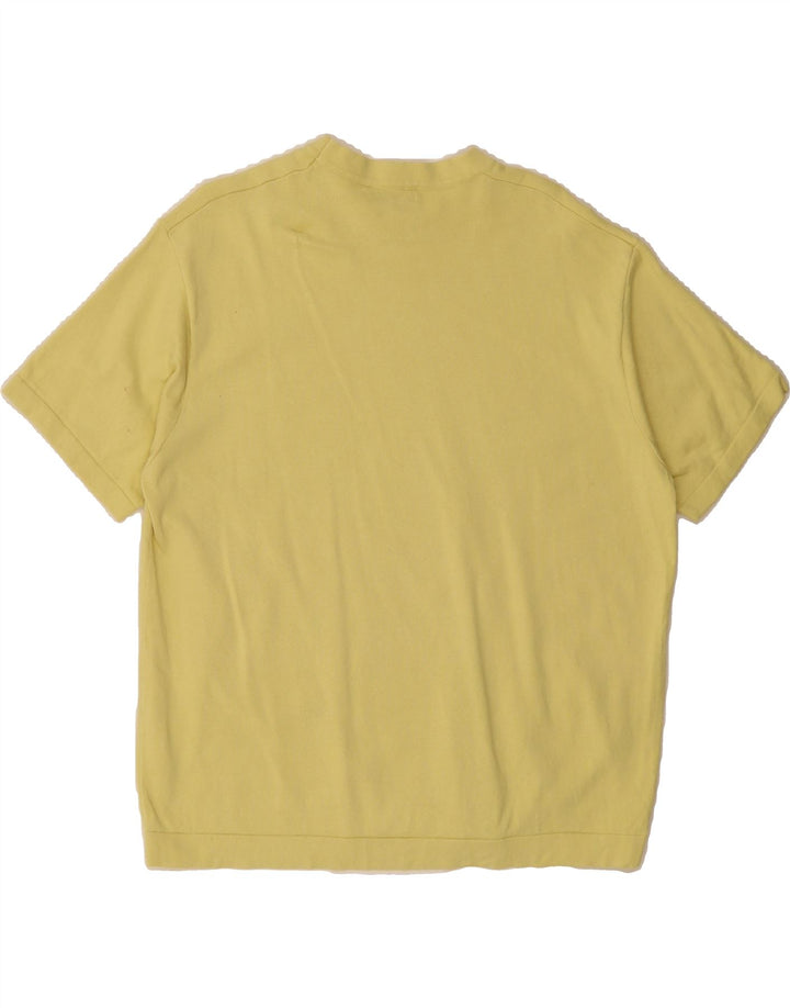 ZARA Womens T-Shirt Top UK 14 Medium Yellow Cotton Vintage Zara and Second-Hand Zara from Messina Hembry 
