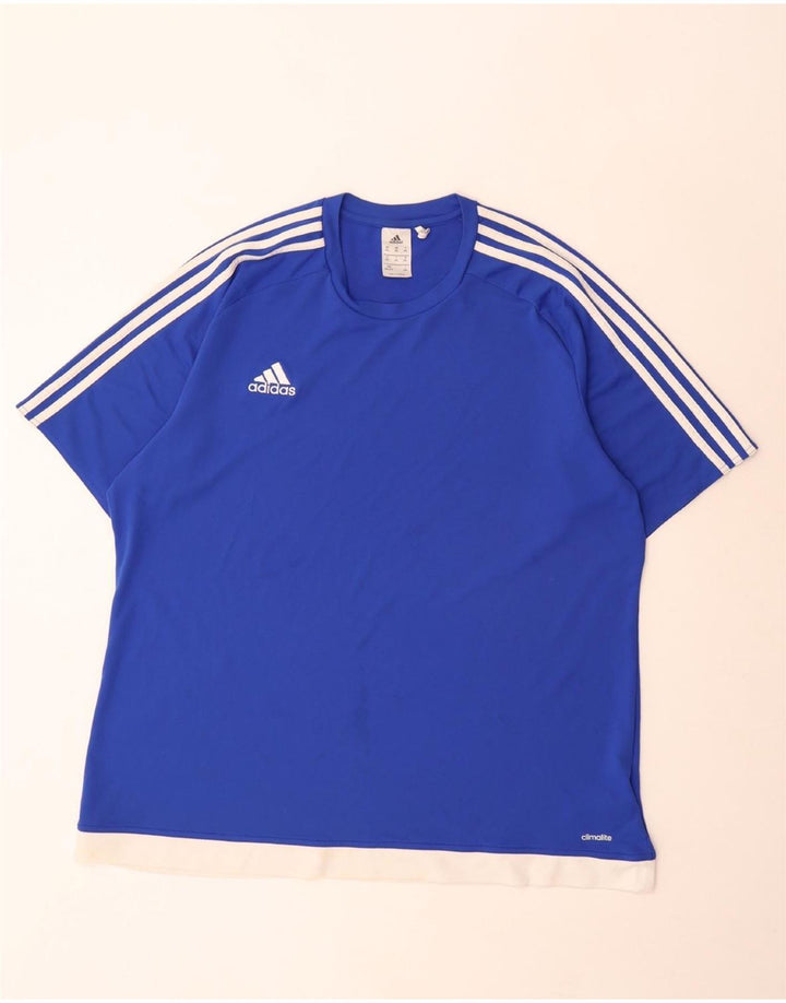 Adidas Ανδρικό T-Shirt Climalite Top 2XL Blue Colourblock Polyester