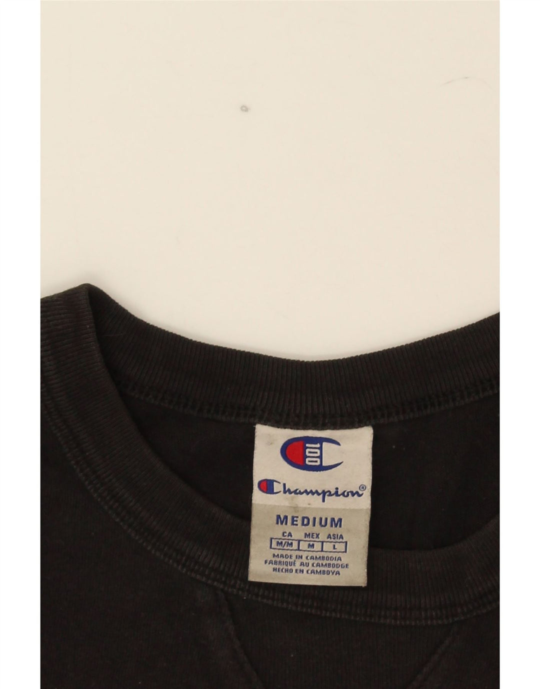 Ανδρικό γραφικό T-Shirt Champion Top Μεσαίο μαύρο βαμβακερό