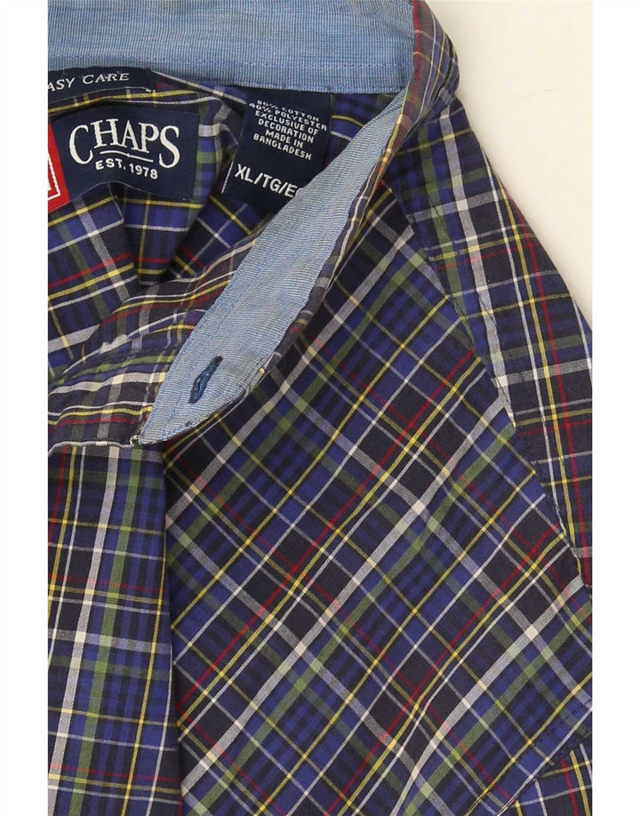 Chaps Ανδρικό πουκάμισο Easy Care XL Blue Check Cotton