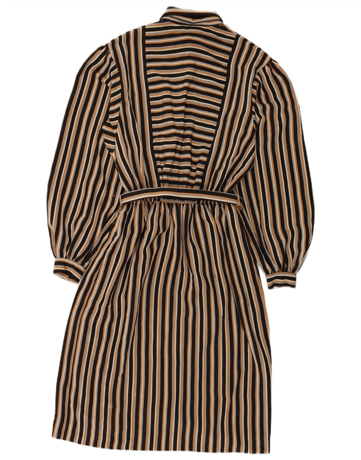 Vintage γυναικεία μπροστινή γραβάτα Basic UK 12 Medium πολύχρωμο ριγέ