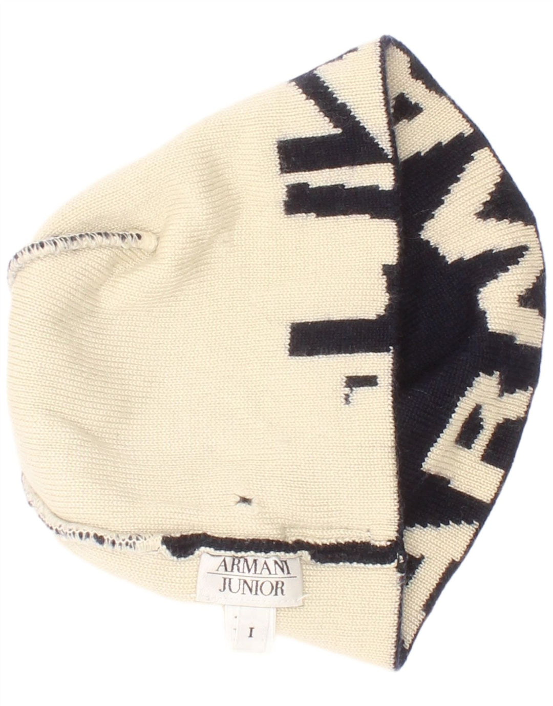Armani Junior Boys Graphic Knit Beanie Καπέλο One Size Navy Blue Colourblock