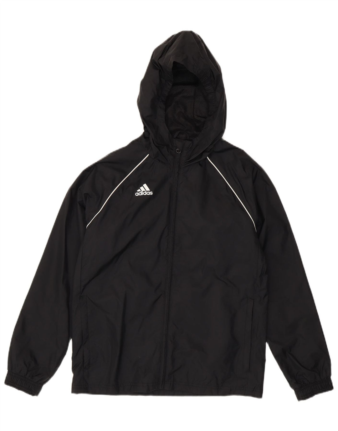 Adidas Boys Hooded Rain Jacket 11-12 Years Μαύρο