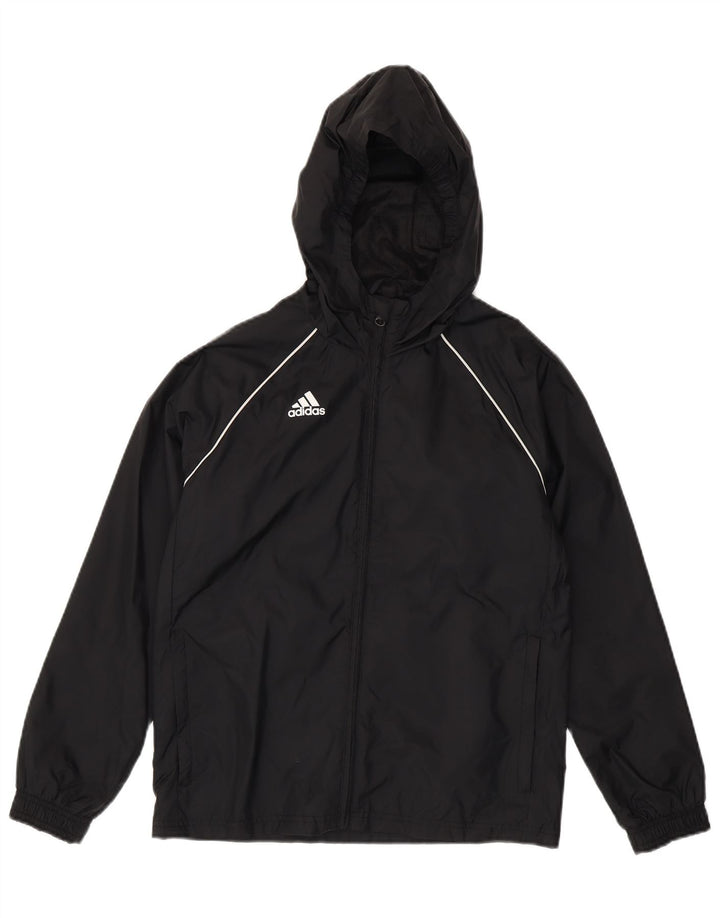 Adidas Boys Hooded Rain Jacket 11-12 Years Μαύρο