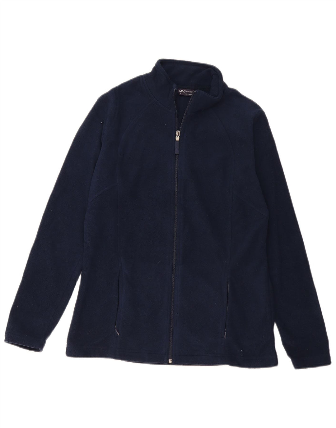MARKS & SPENCER Γυναικείο Fleece Jacket UK 12 Medium Navy Blue Polyester