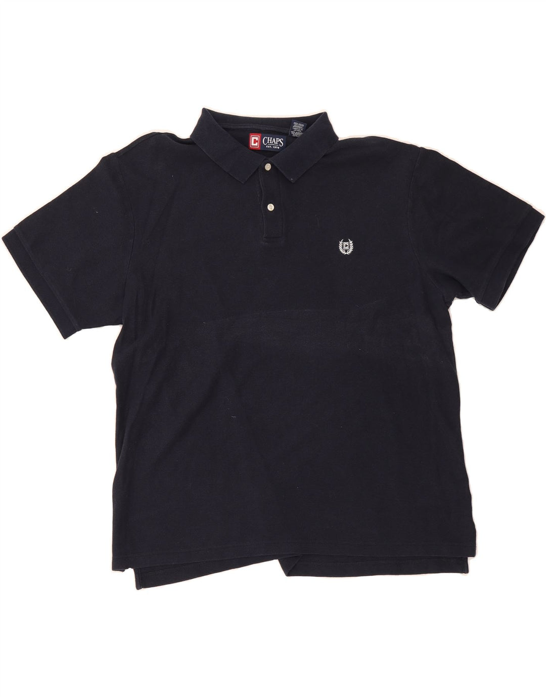 CHAPS Mens Polo Shirt XL Navy Blue Cotton Vintage Chaps and Second-Hand Chaps from Messina Hembry 