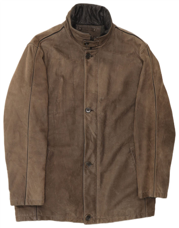 Milestone Ανδρικό Δερμάτινο Παλτό IT 52 XL Καφέ Δερμάτινο