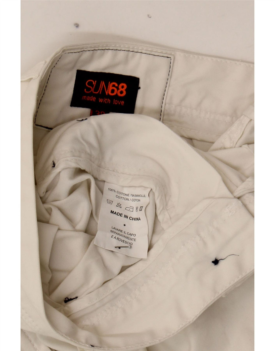 SUN68 Mens Cargo Shorts W38 XL White Cotton Vintage Sun68 and Second-Hand Sun68 from Messina Hembry 