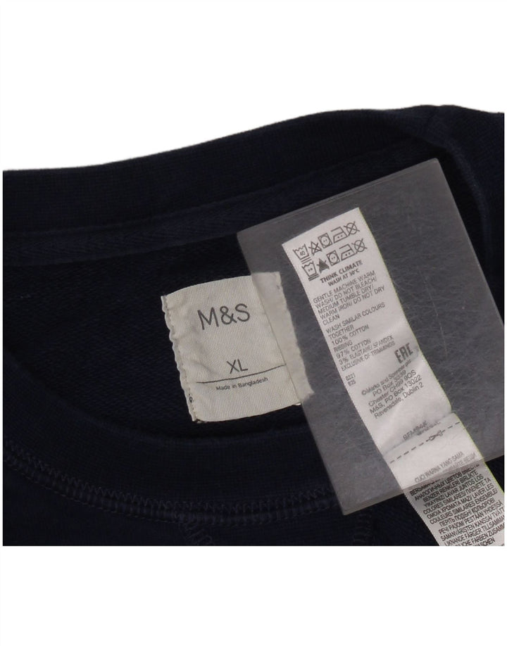 MARKS & SPENCER Ανδρική φούτερ Jumper XL Navy Blue Cotton
