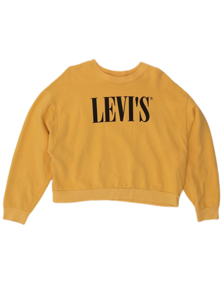 Γυναικείο γραφικό φούτερ Levi's Oversized Crop Jumper UK 14 Medium Yellow