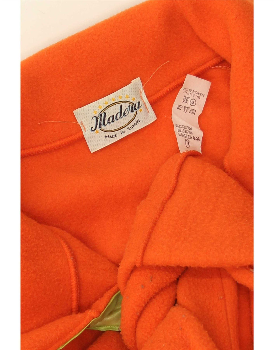 Vintage ανδρικό κουμπιά Fleece Jumper XL Πορτοκαλί πολυεστέρας