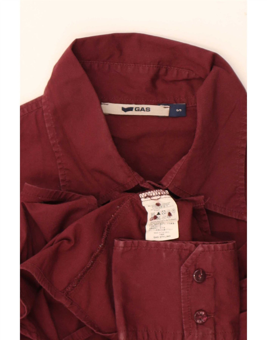 Gas Γυναικείο πουκάμισο UK 10 Small Maroon Βαμβάκι