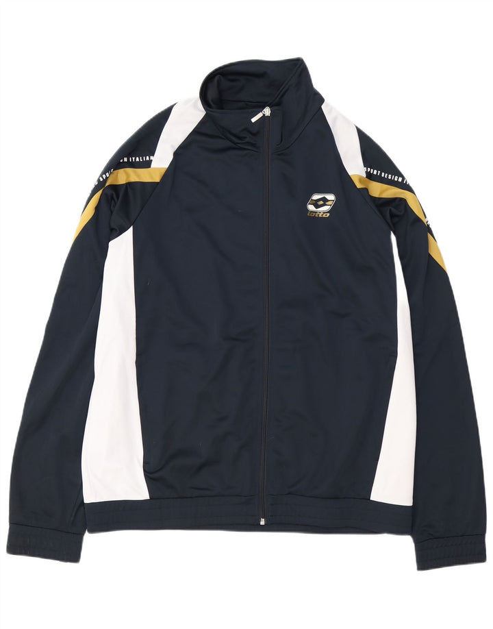 Lotto Ανδρική φόρμα γυμναστικής γραφική φόρμα Top Jacket 2XL Navy Blue Colorblock Polyester