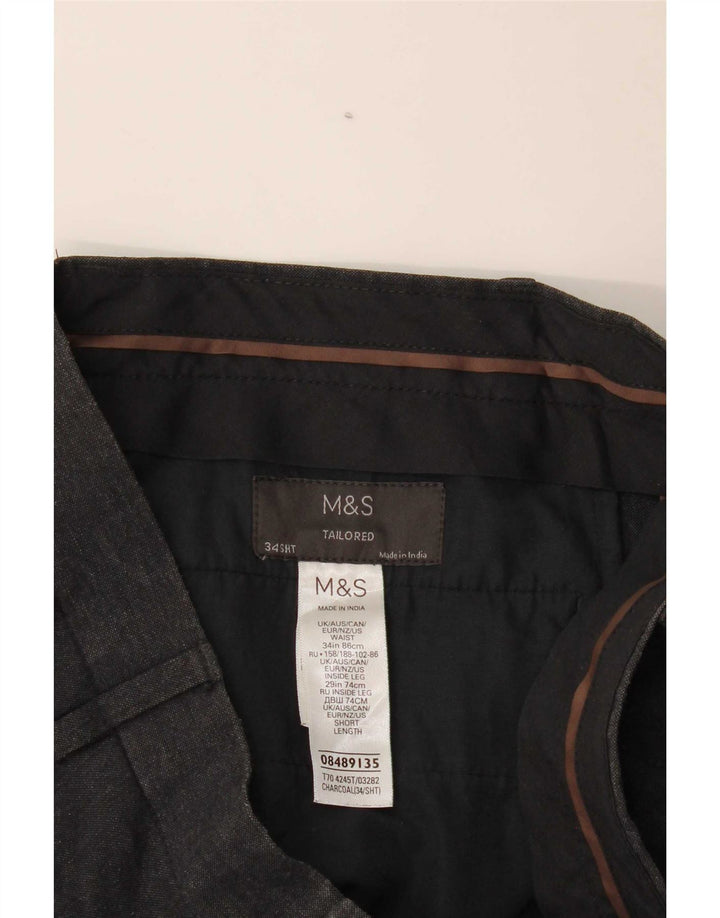 Marks & Spencer Ανδρικό ίσιο παντελόνι W34 L29 Γκρι πολυεστέρας