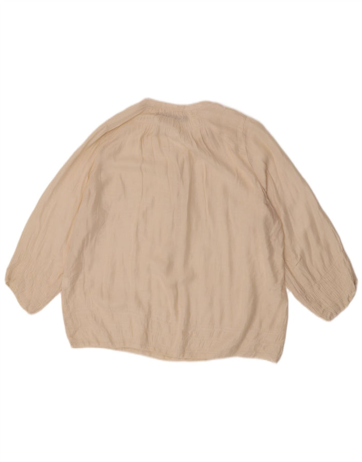 Zara Γυναικεία μπλούζα με 3/4 μανίκια τοπ UK 14 Medium Off White