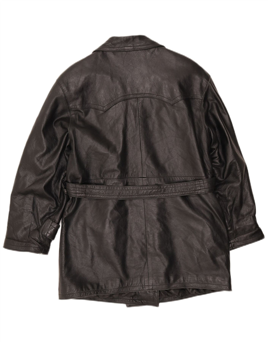 LAVORAZIONE ARTIGIANA Γυναικείο Παλτό UK 12 Medium Black Leather