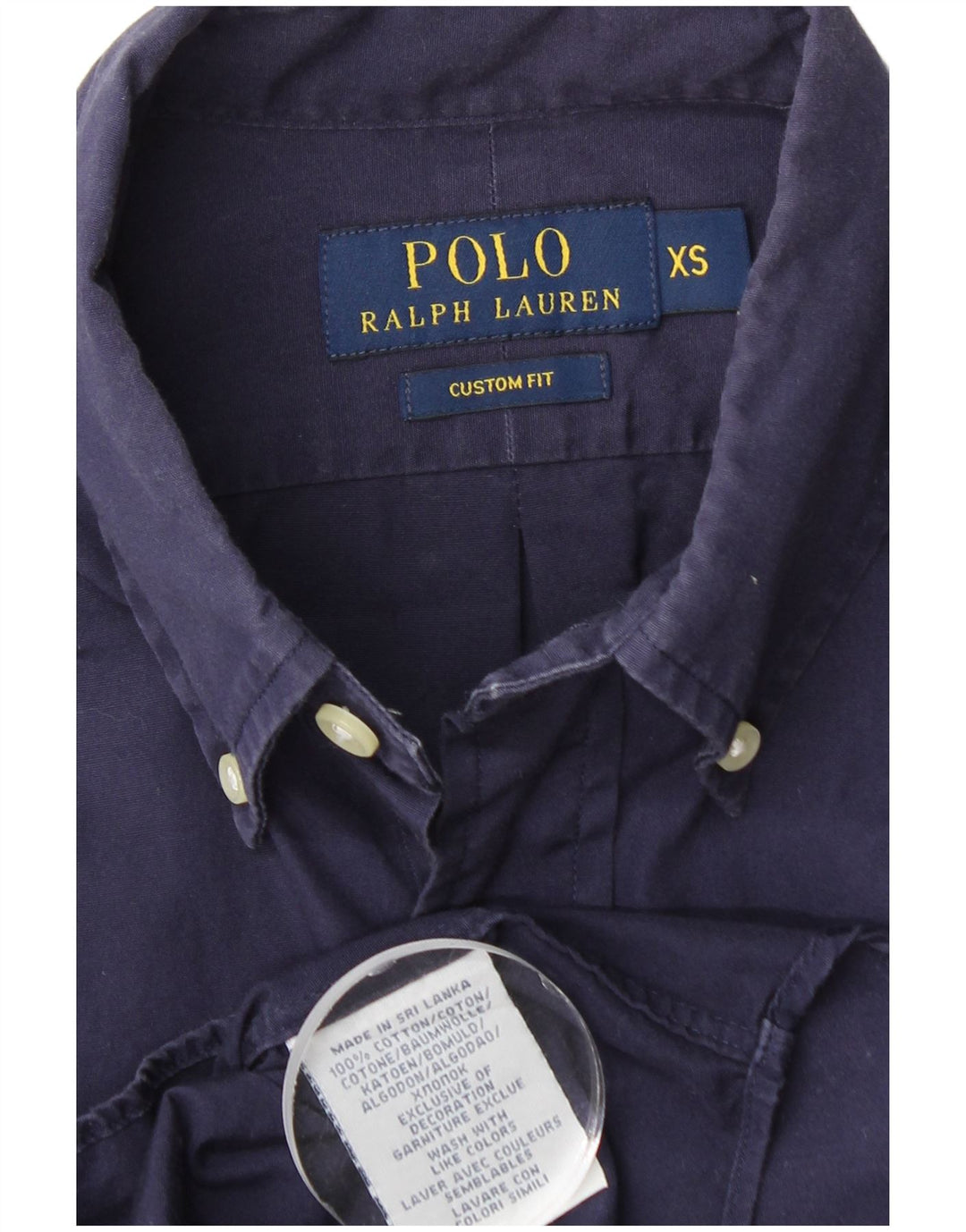 POLO RALPH LAUREN Ανδρικό πουκάμισο προσαρμοσμένης εφαρμογής XS Navy Blue Cotton