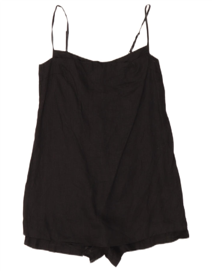 Zara Γυναικείο Playsuit UK 10 Small Black Len