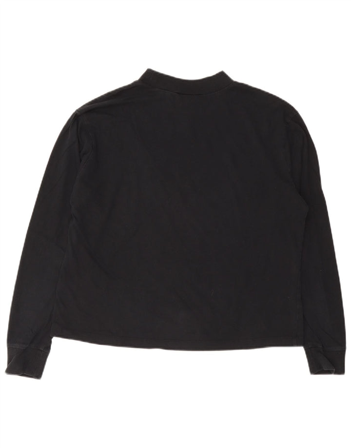 Γυναικείο τοπ Nike μακρυμάνικο UK 10 Small μαύρο βαμβακερό