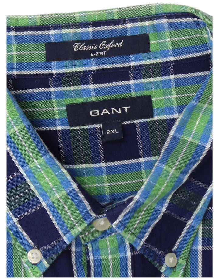 Ανδρικό πουκάμισο GANT E-Z Fit Classic Fit 2XL Navy Blue Check Cotton