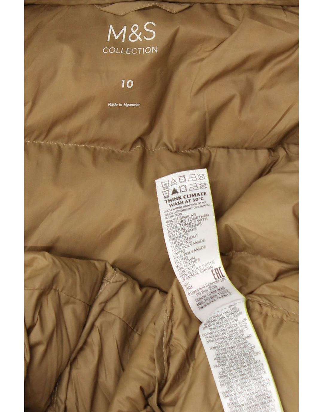 Marks & Spencer Γυναικείο παλτό με κουκούλα μεγάλου μεγέθους με επένδυση UK 10 Small Beige